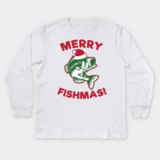 merry fishmas! Kids Long Sleeve T-Shirt